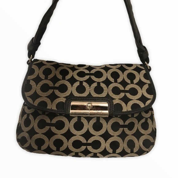 Coach Kirsten Op C Black Gray Mini Bag